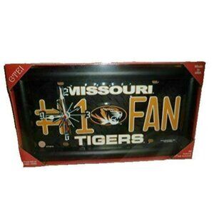 License Plate Wall Clock Missouri Tigers